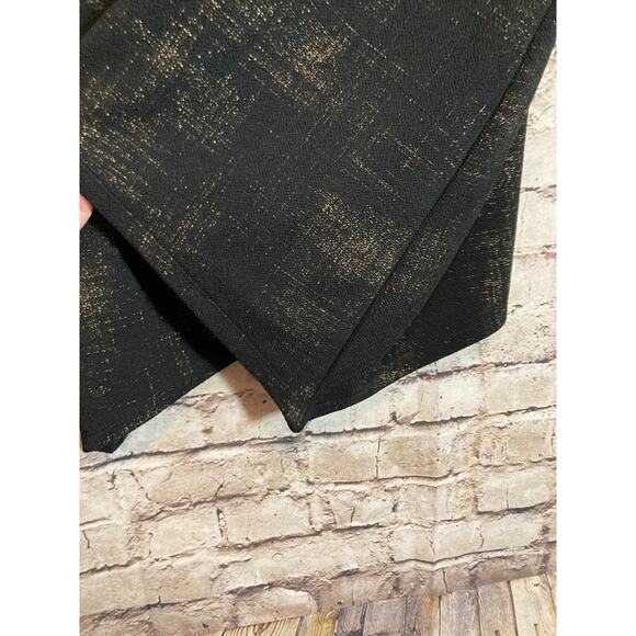 Catherines Tunic Top Womens 1X Black & Gold Glitter Speckled Asymmetric Hem Plus - Picture 4 of 13